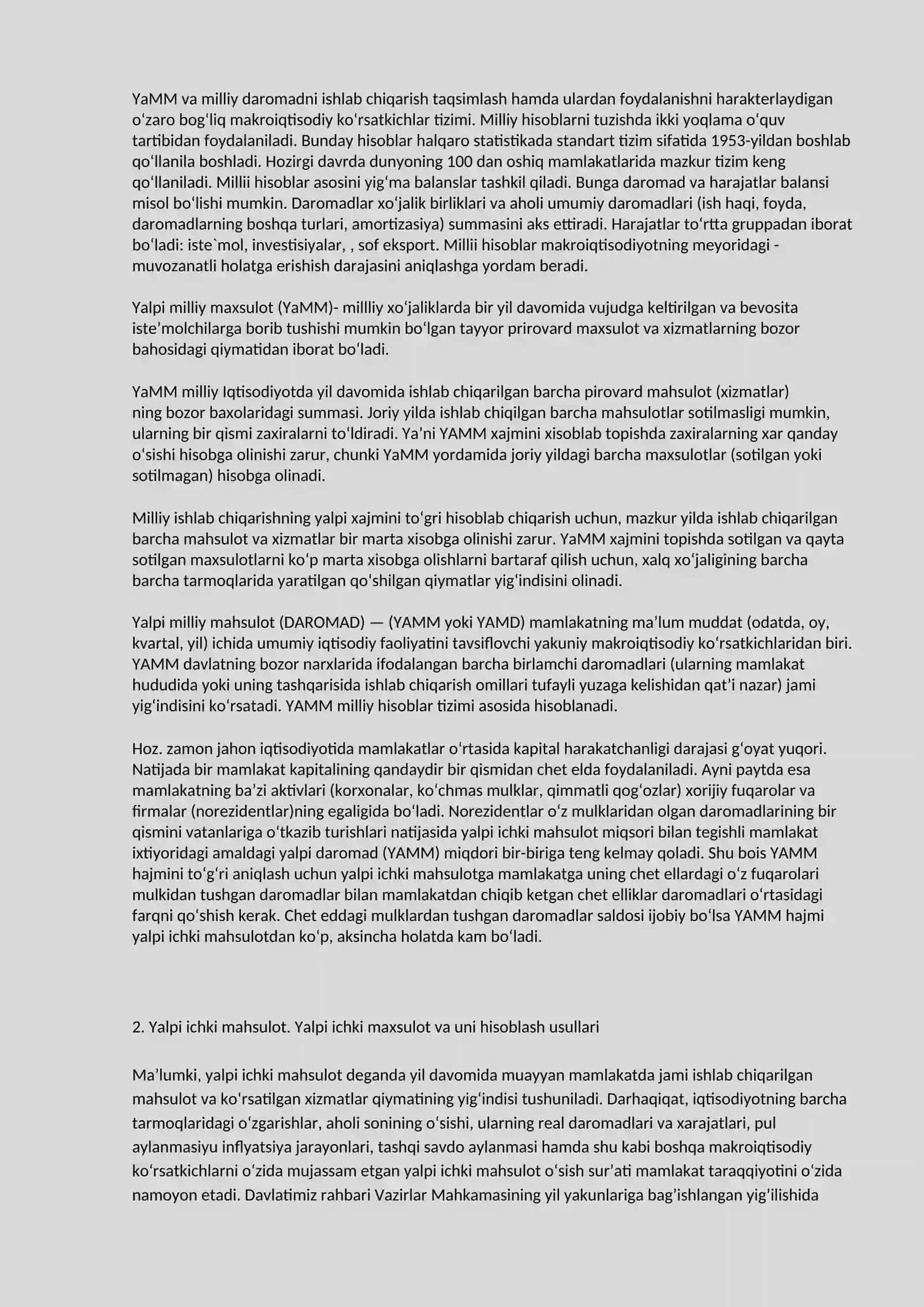 Milliy mahsulotning mazmuni, tarkibiy qismlari va harakat shakllari 4