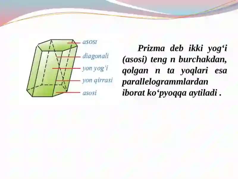 Geometriya fanida prizmaning hajmi 4