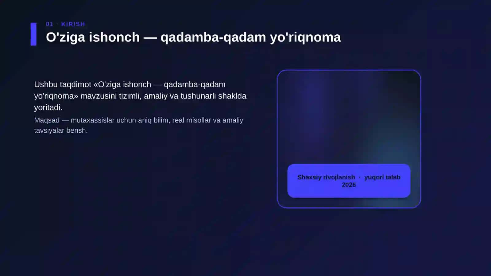 O'ziga ishonch — qadamba-qadam yo'riqnoma 4