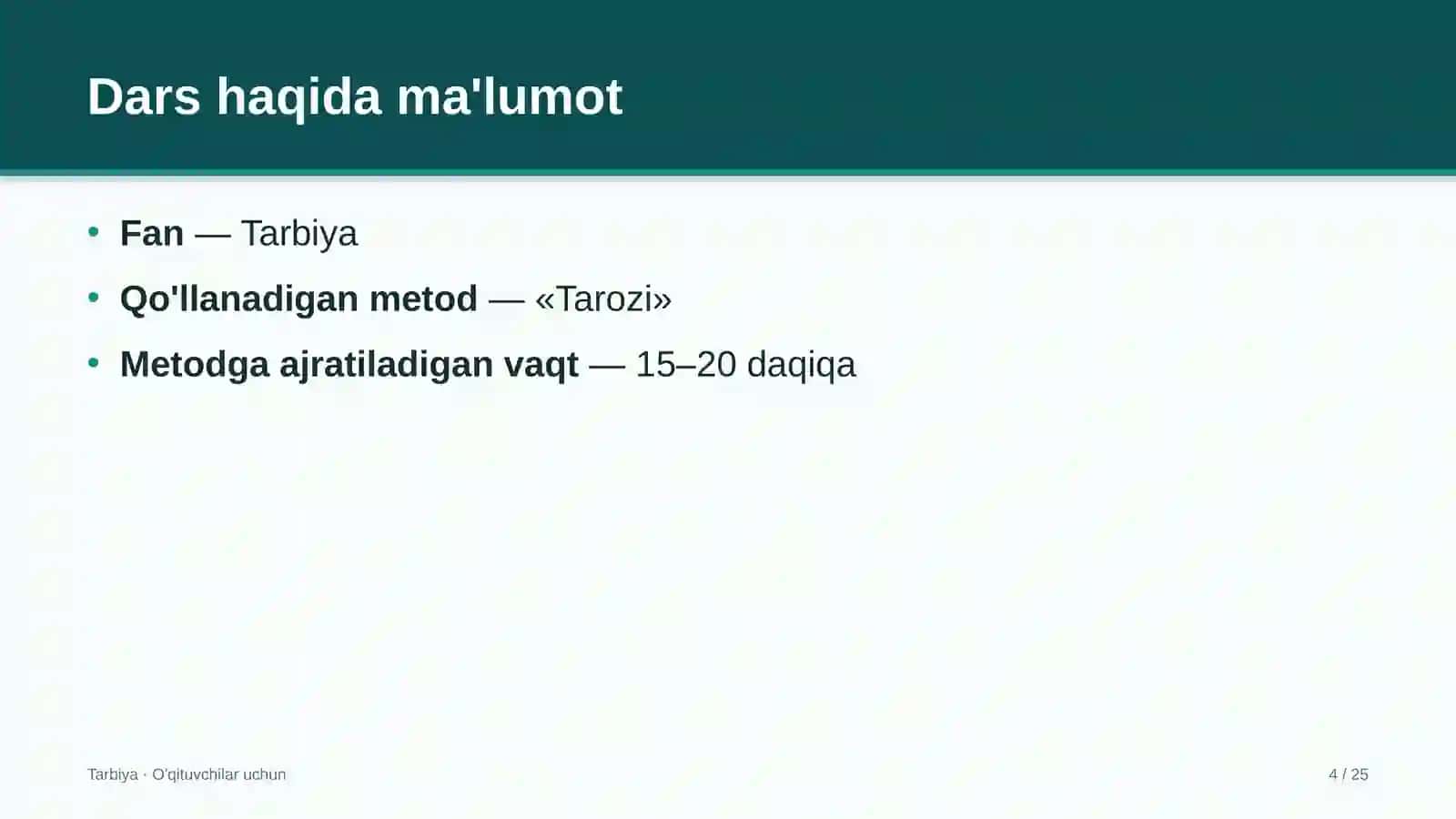 tarbiya darslarida tarozi metodidan foydalanish 3932 4
