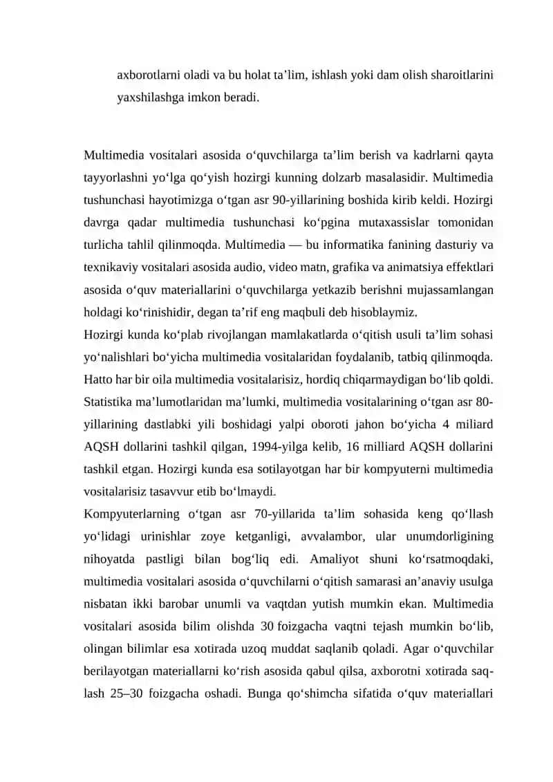 Multimedia va uning ta’minoti 4