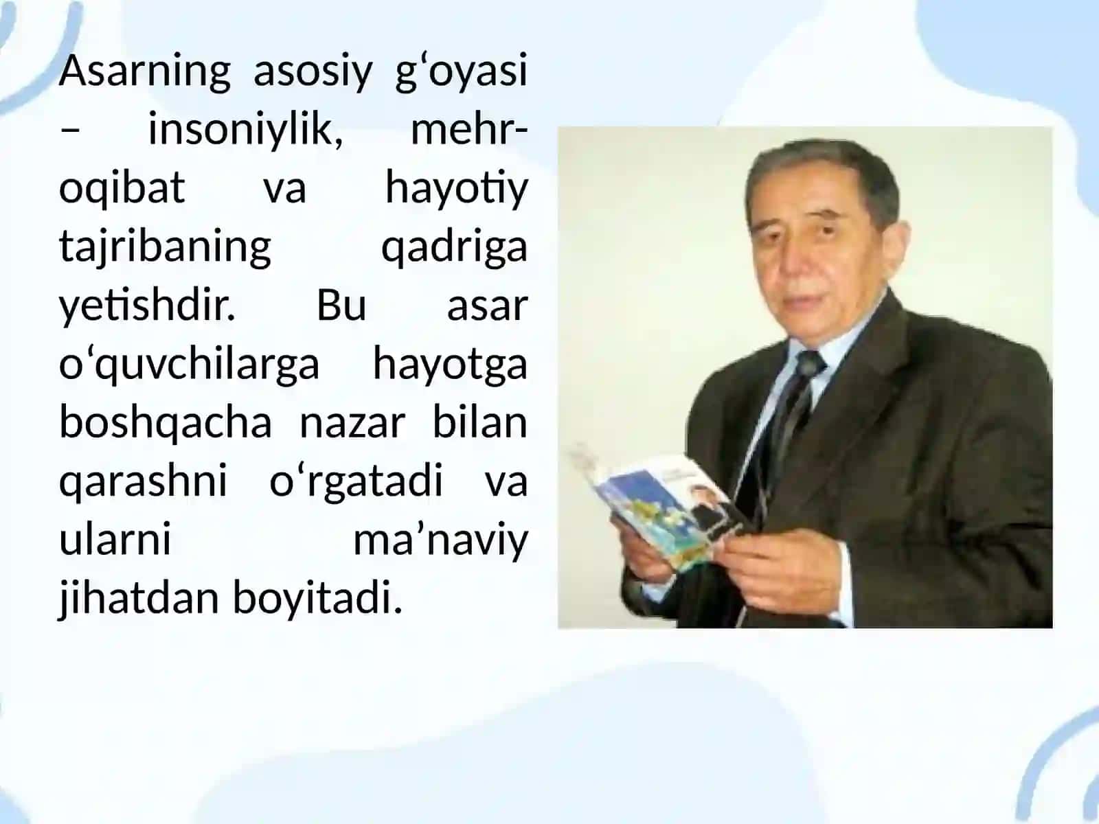 O‘tkir Hoshimov “Dunyoning ishlari” asari yuzasidan didaktik materiallar tayyorlash 4