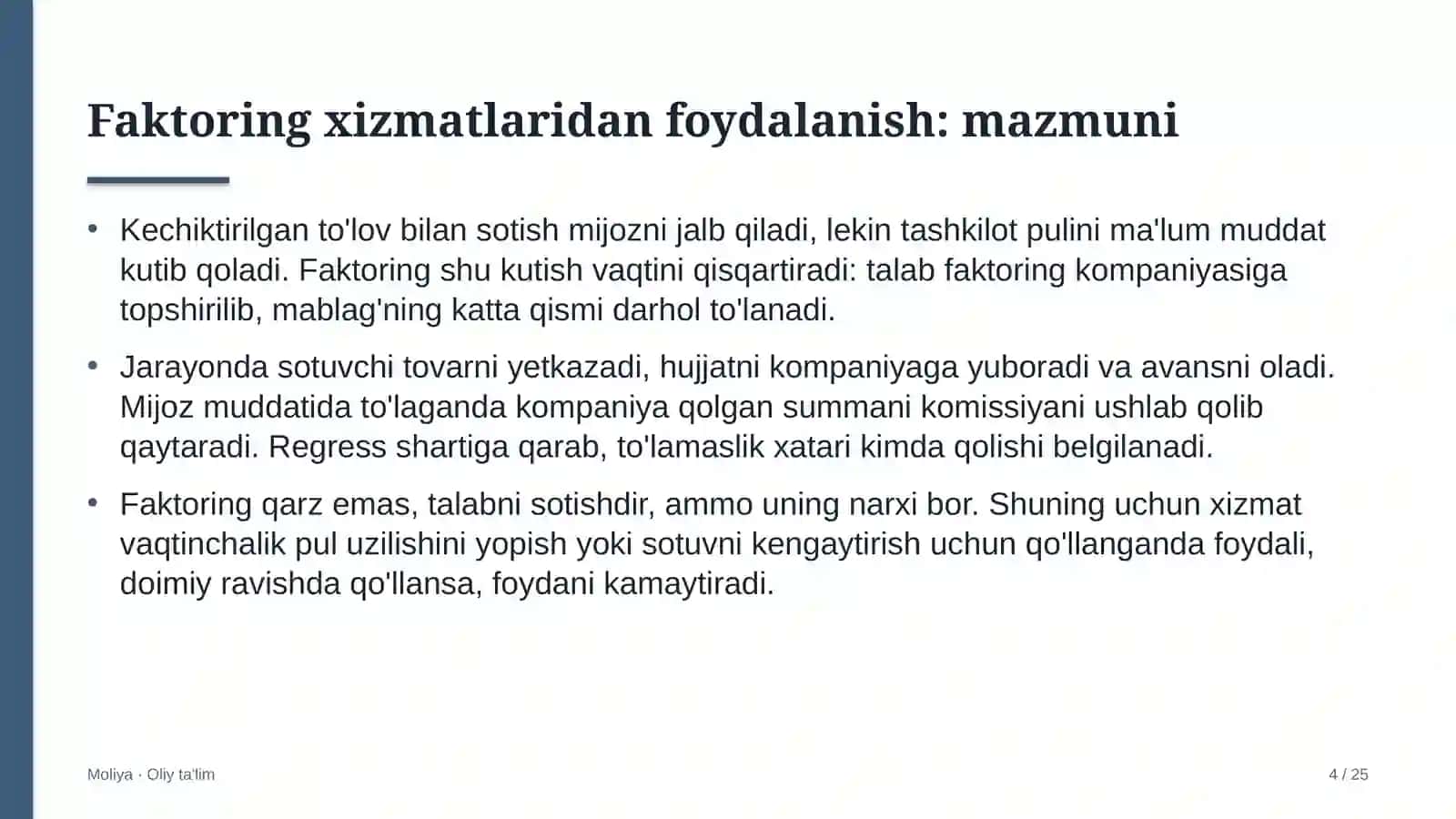 Faktoring xizmatlaridan foydalanish 4