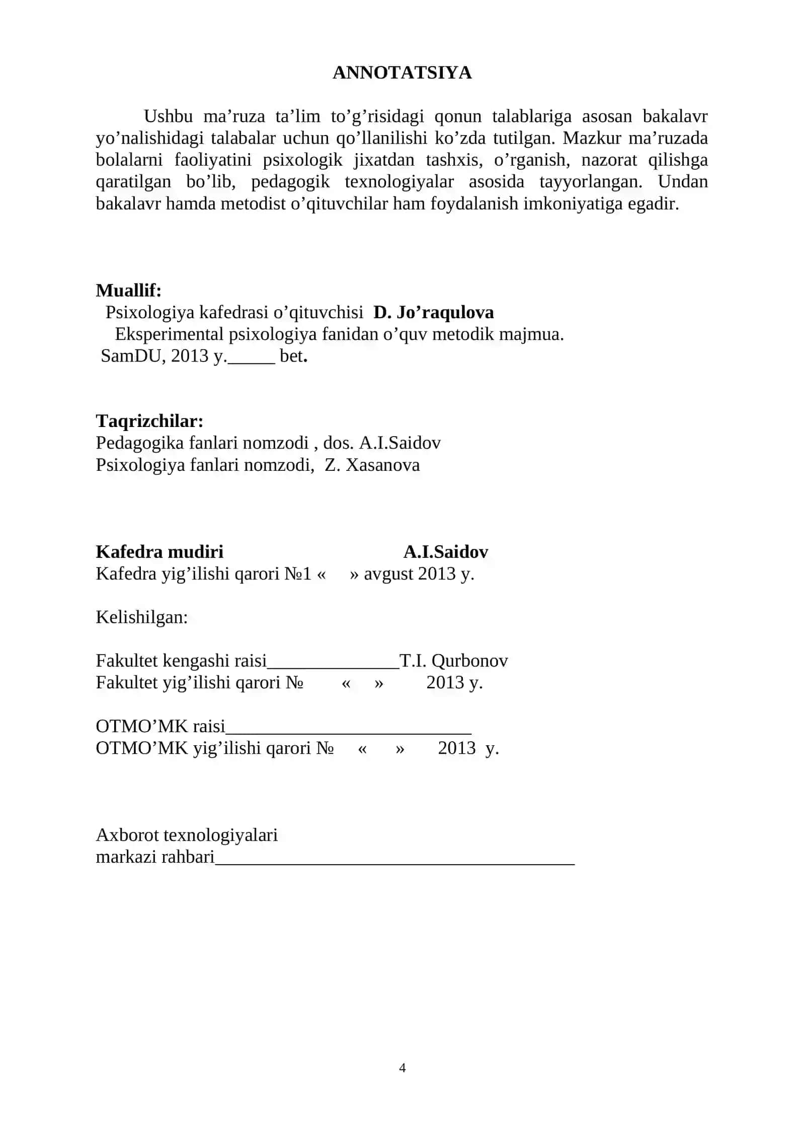 EKSPERIMENTAL PSIXOLOGIYA 4