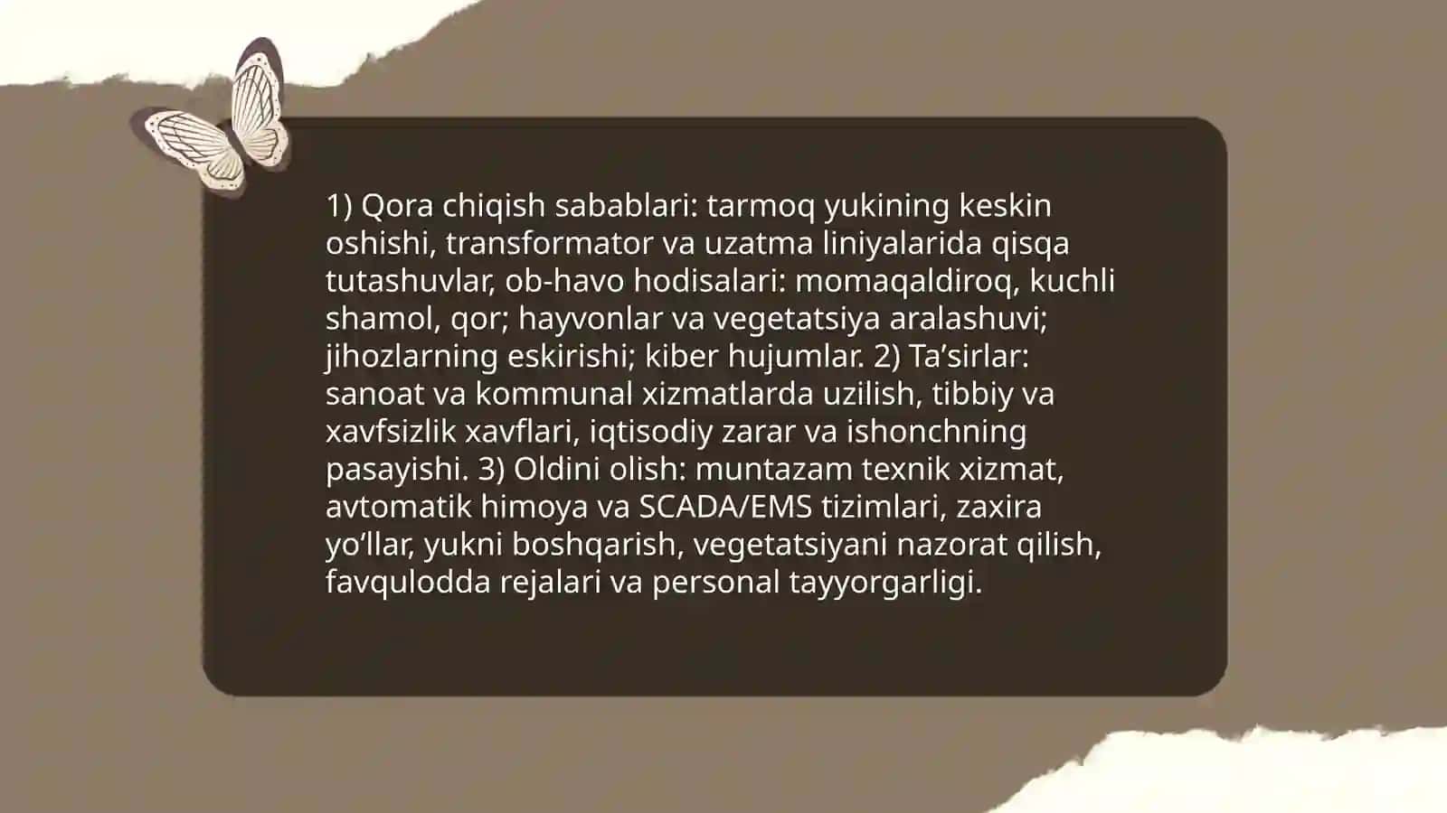 Energetika va kommunal tizimlardagi avariyalar 4