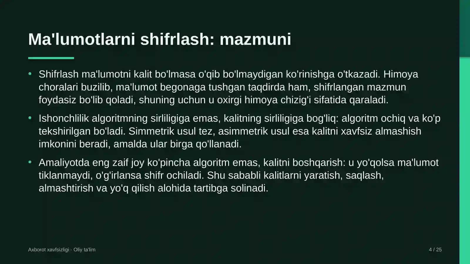 neft bazalarida ma'lumotlarni shifrlash 7377 4