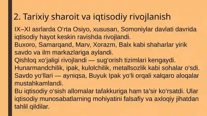 IX–XI ASRLARDA O‘RTA OSIYODAGI IQTISODIY FIKRLAR 4