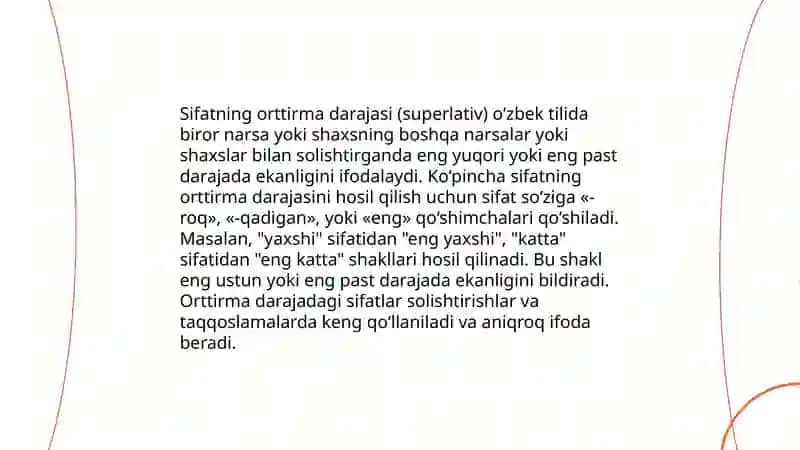 Lotin tilidan sifat darajalari 4