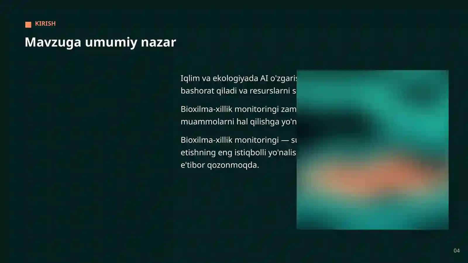 Iqlim va ekologiyada AI 4