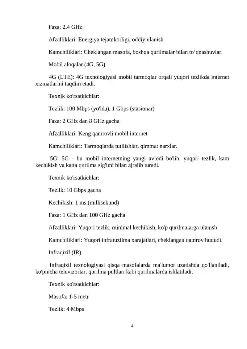 Simsiz aloqa tarmoqlari 4