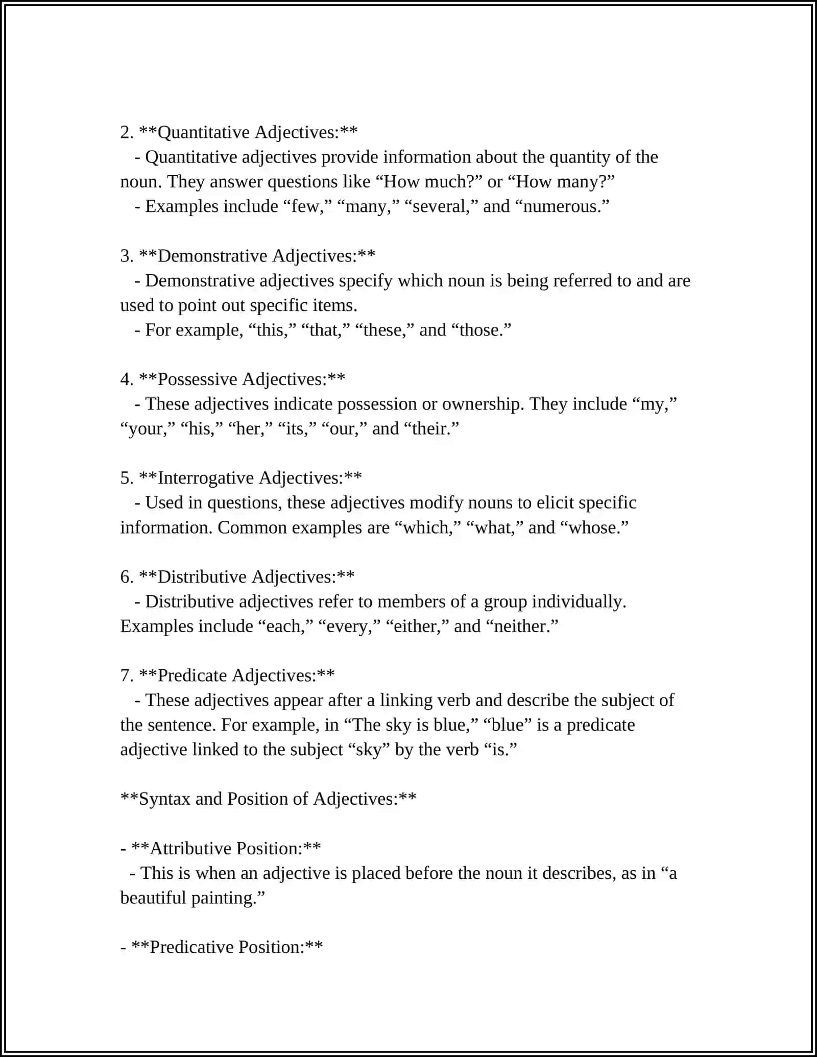 ADJECTIVES 4
