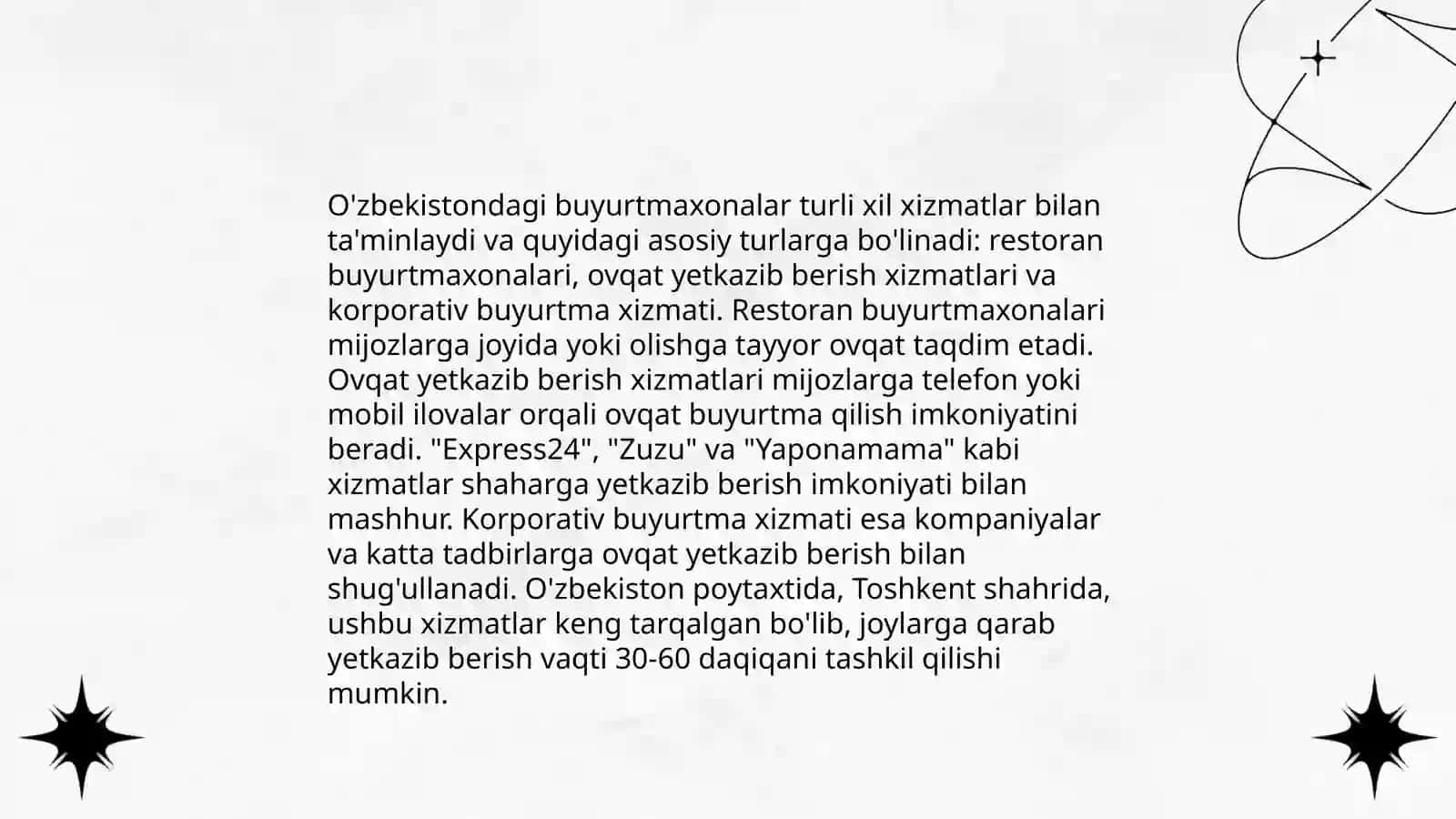 O'zbekistonda buyurtmaxonalar 4