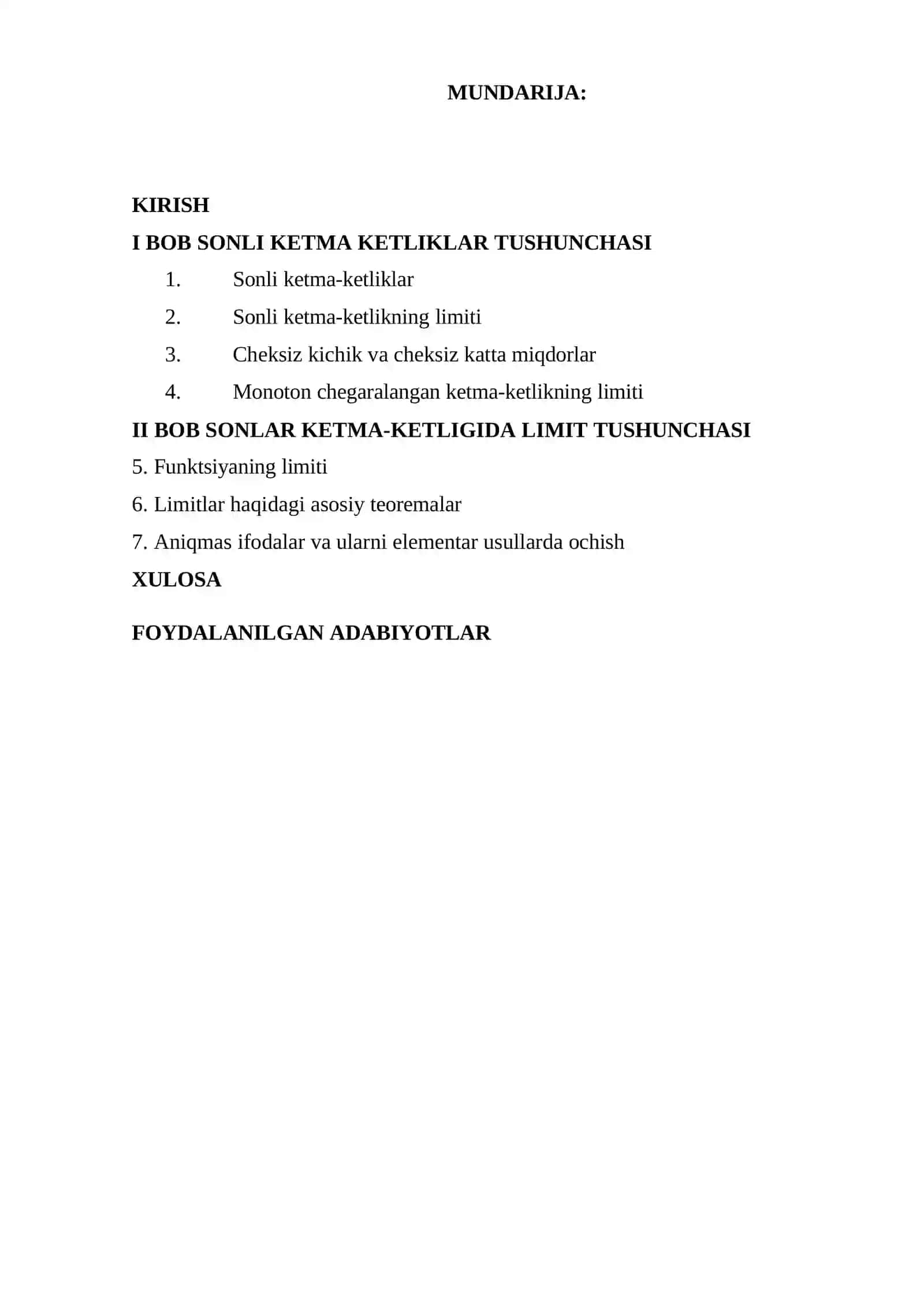 15 SONLAR KETMA KETLİGİNİNG LİMİTİ 4