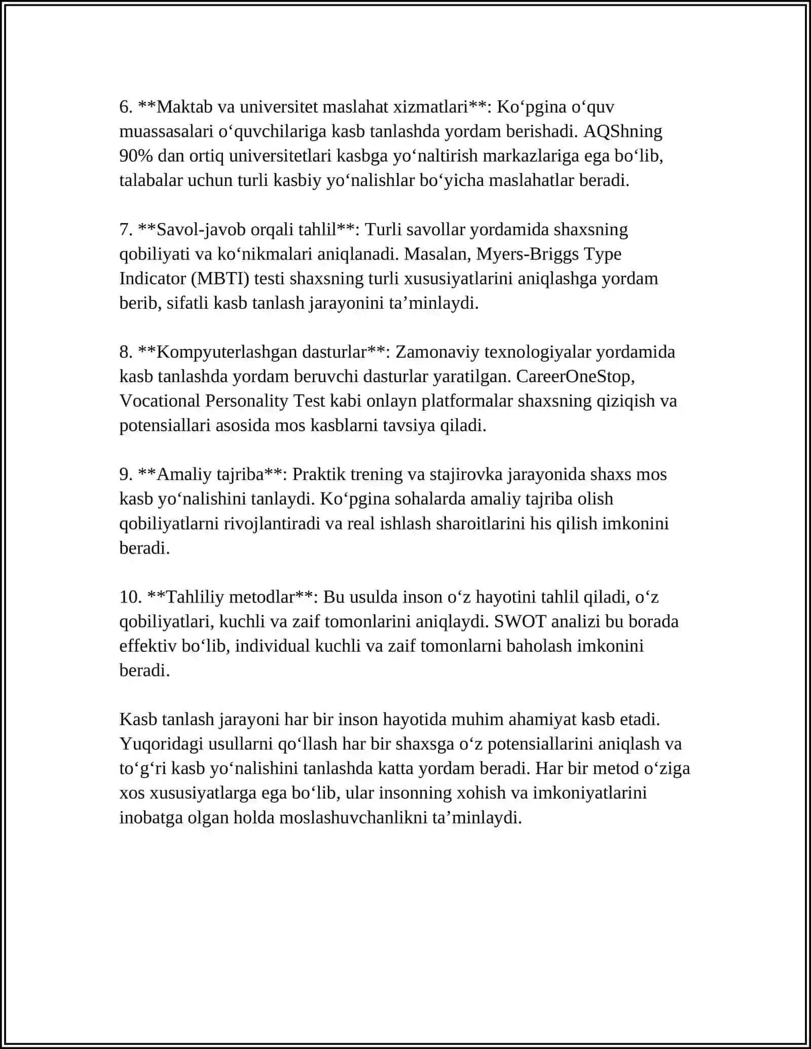 Mavzu: TIL VA KASB 4