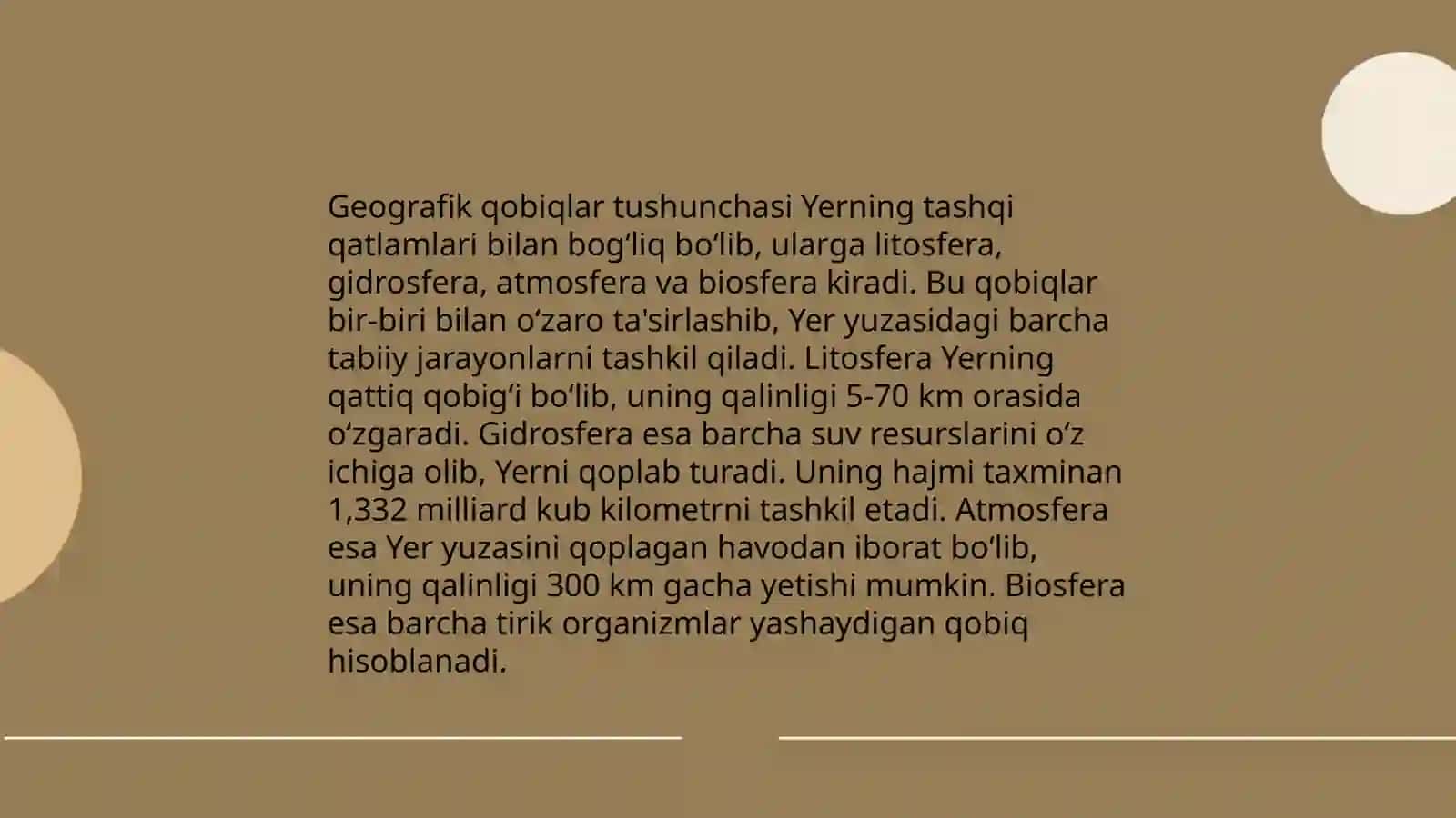 Yer sharining geografik qobiqlari va ularning joylashishi 4