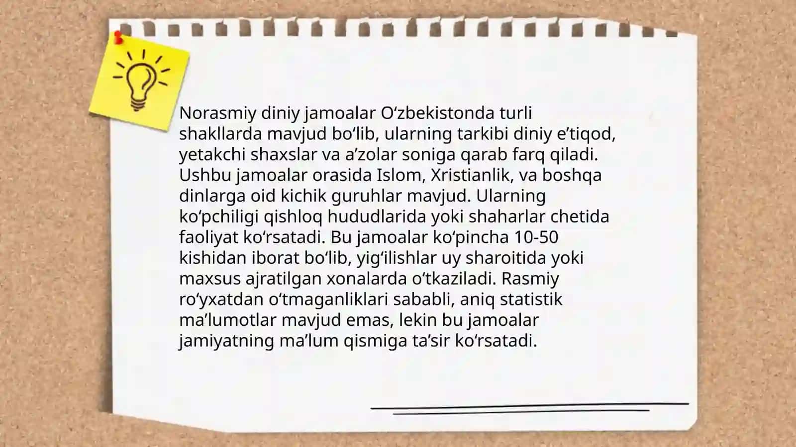Norasmiy diniy jamoalarning tarixi 4