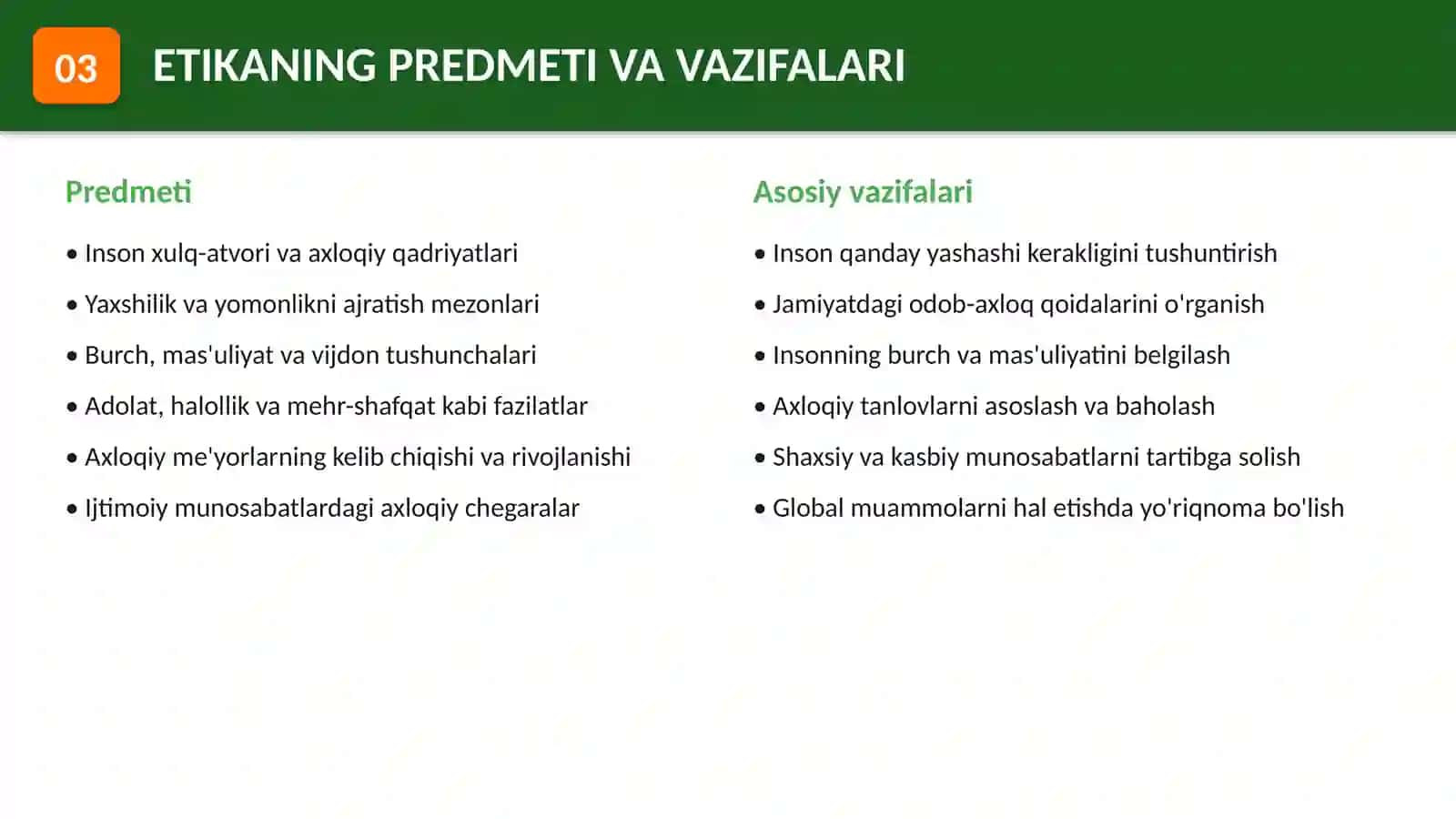 Etikaning mohiyati va ahamiyati 4