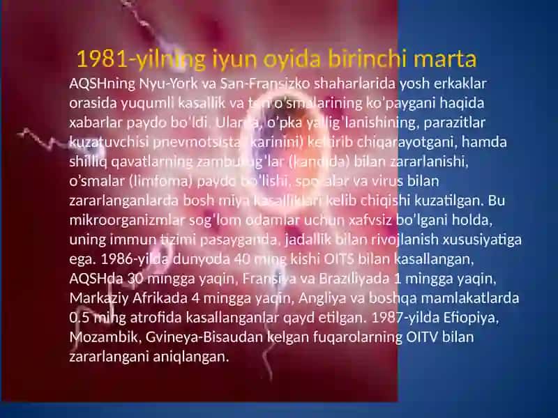 OIV va  OITS  haqida umumiy ma`lumot 4