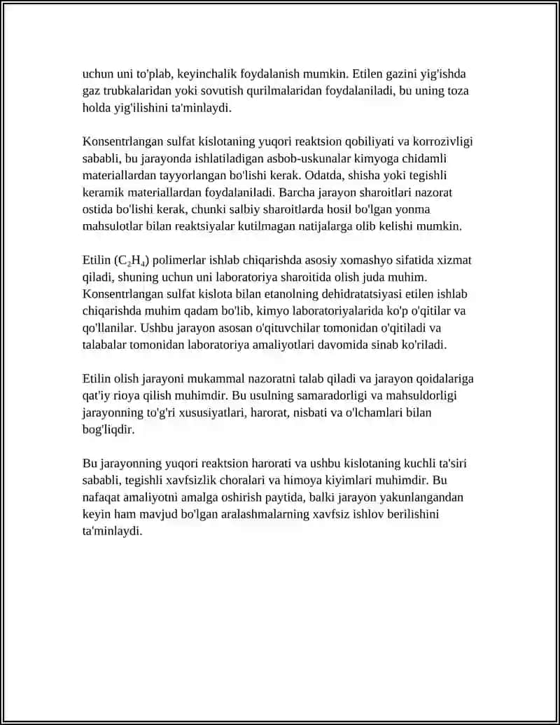 ETILINNI LABARATORIYADA OLINISH USULLARI 4