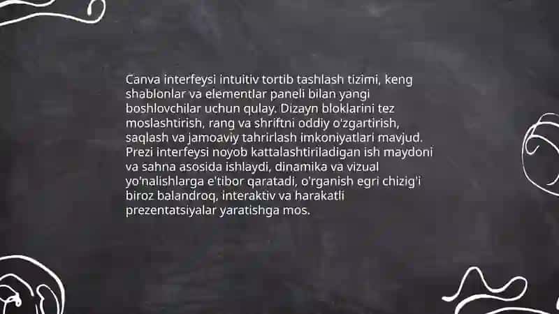 Canva va Prezi platformalarining umumiy taqqoslanishi 4