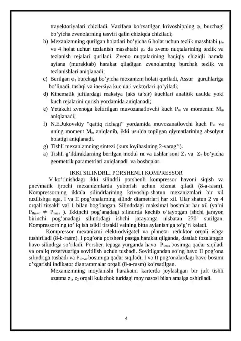 "MEХANIZM VA MASHINALAR NAZARIYASI" 4