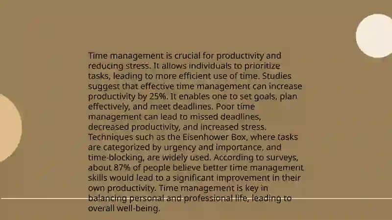 Time and time management 4