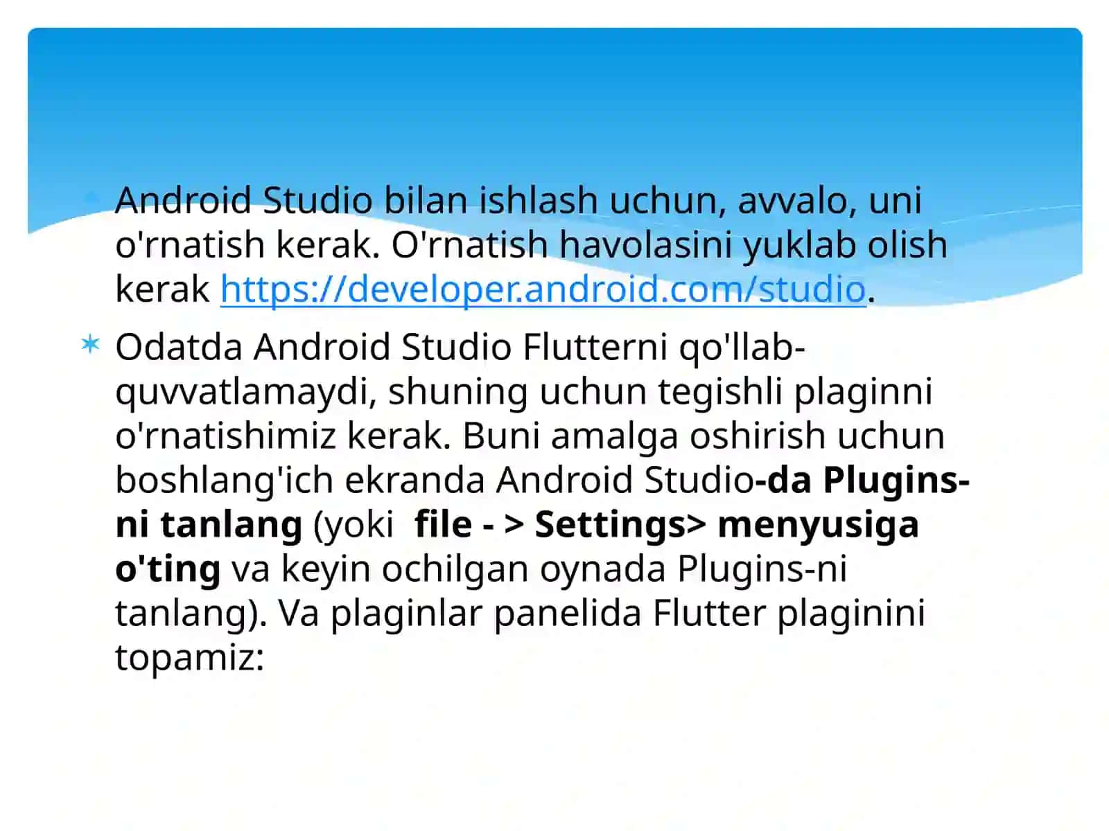 Flutter: Android Studio interfeysi 4