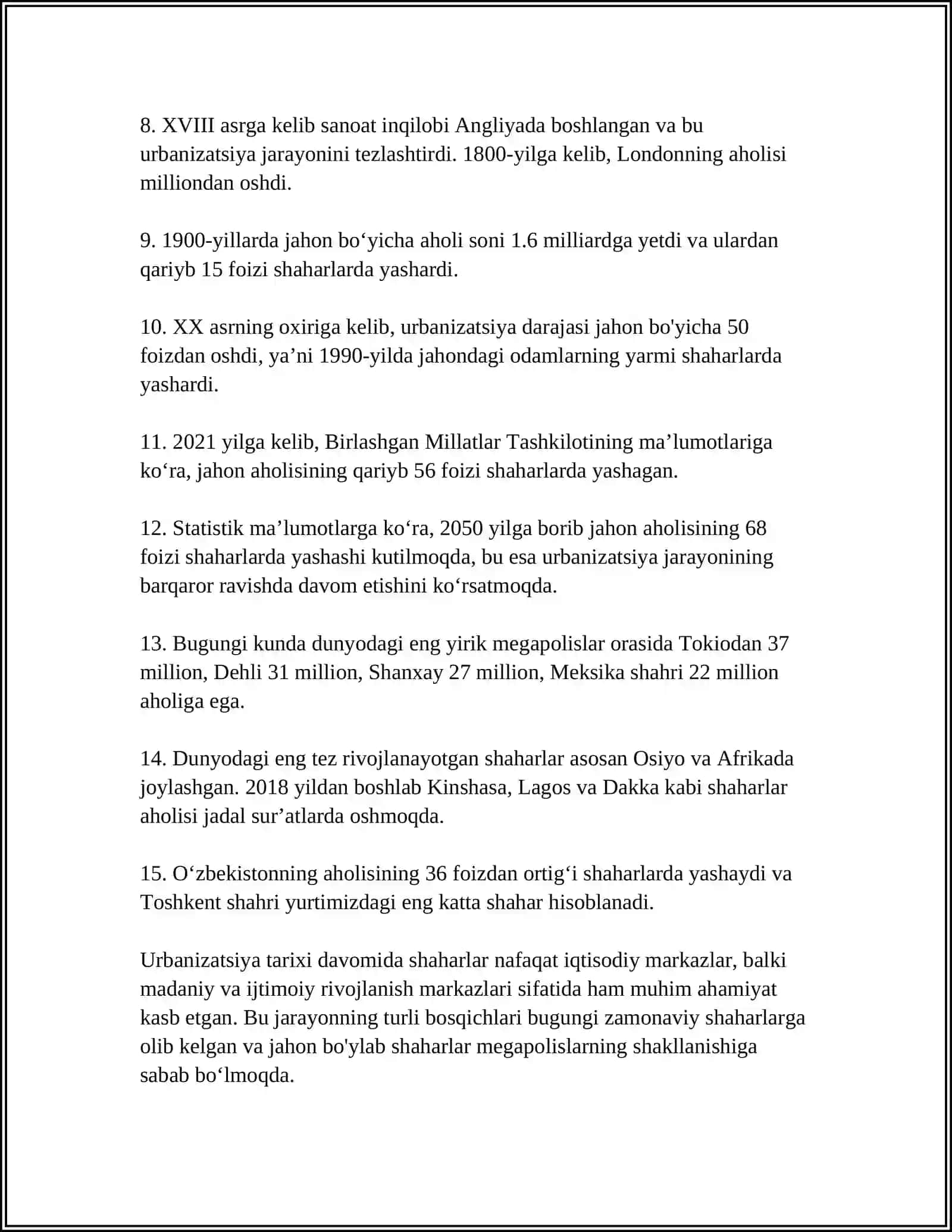 URBANIZATSIYA NIMA 4