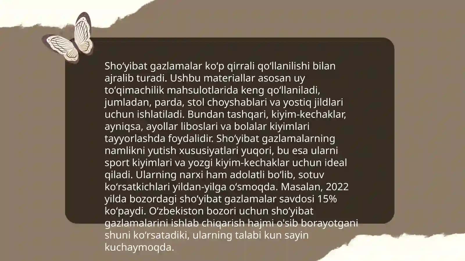 Shoʻyibat gazlamalari tarixi 4