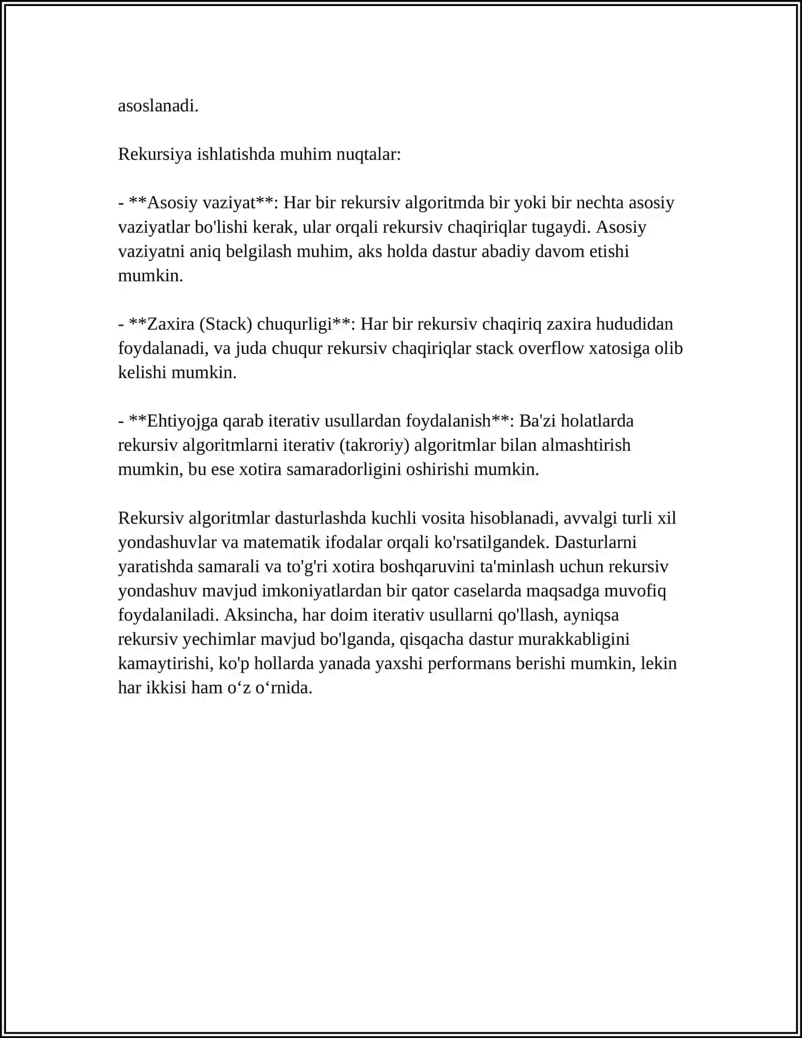 TAKRORLANUVCHI ALGORITMLAR 4