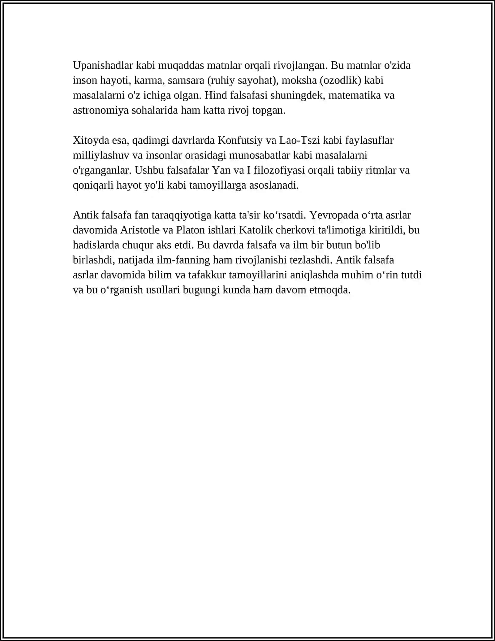 GʻARB FALSAFASINING USTUVOR YOʻNALISHLARI VA ULARNING FAN TARAQQIYOTIGA TAʼSIRI 4