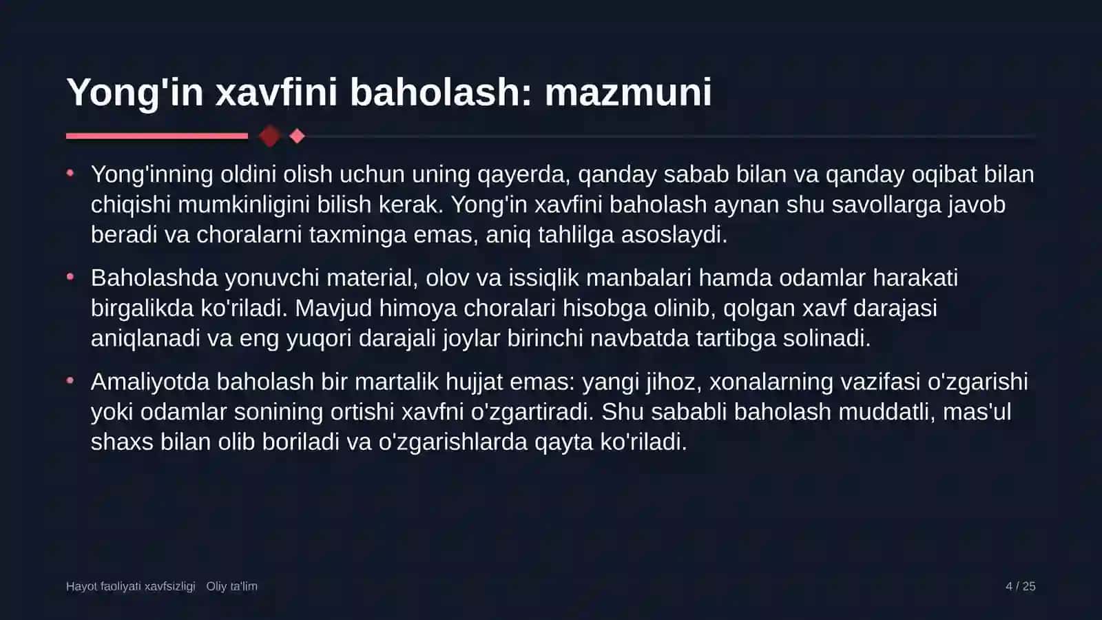 Avtovokzallarda yong'in xavfini baholash 4