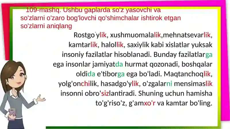 Asos va qo'shimchalarni aniqlash 4