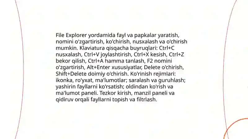 Windows operatsion tizimida ishlash 4