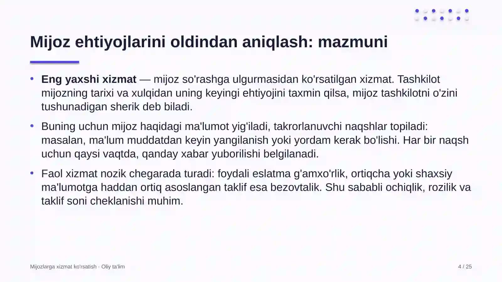 Uy-joy mulkdorlari shirkatlarida mijoz ehtiyojlarini oldindan aniqlash 4