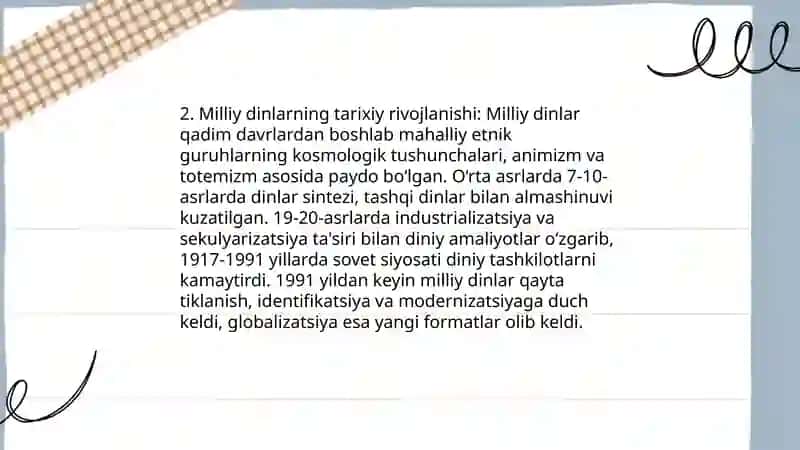 Milliy dinlar 4