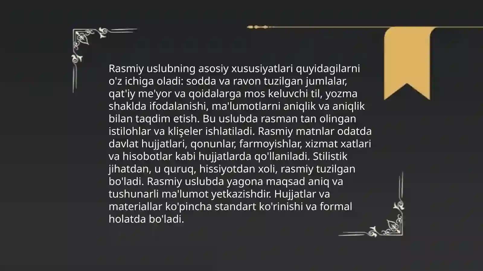 Rasmiy uslub va uning uslubiy xususiyatlari 4