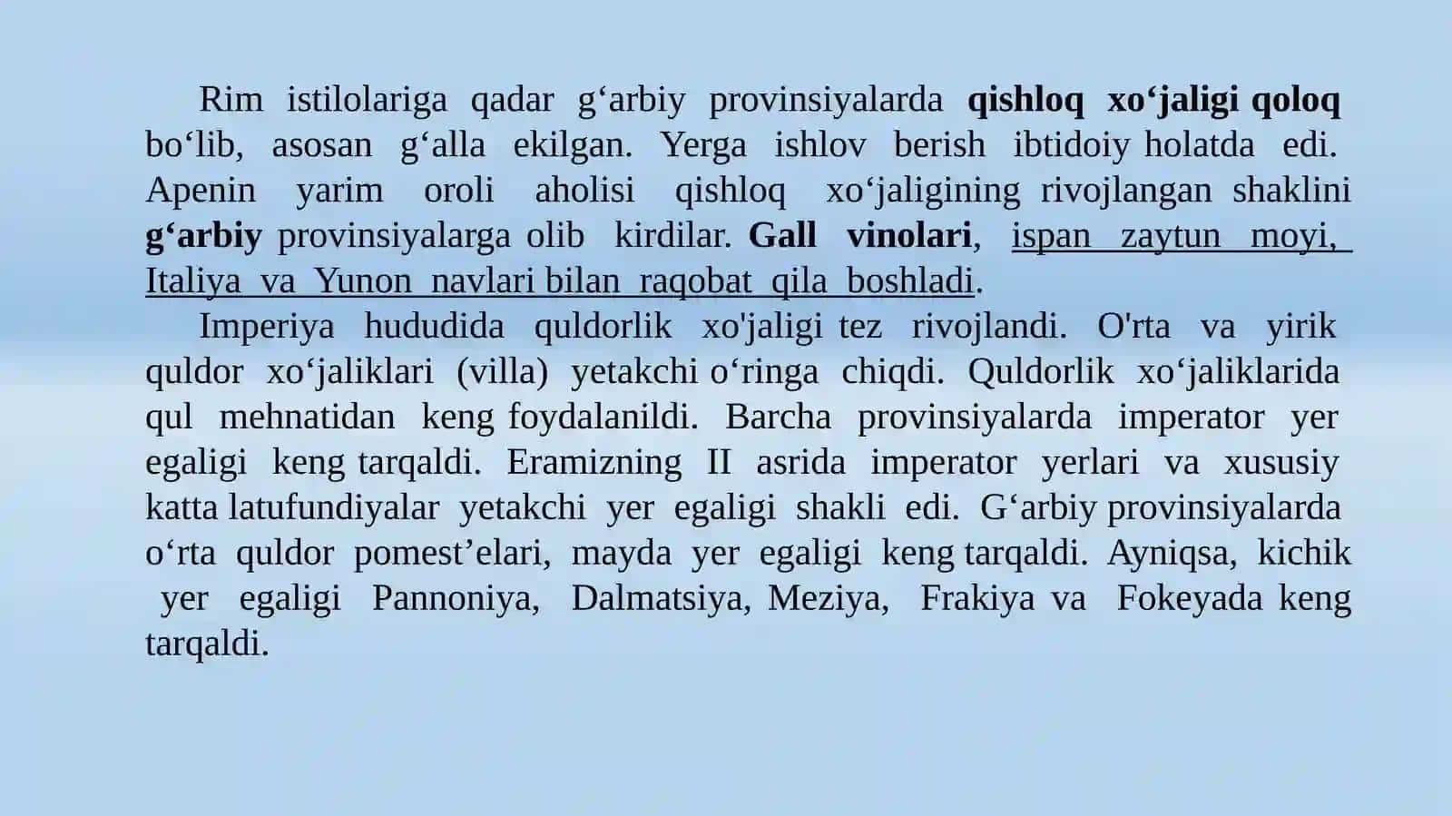 MILODIYI-II ASRLARDA RIM IMPERIYASIDA IJTIMOIY- IQTISODIY MUNOSABATLAR 4