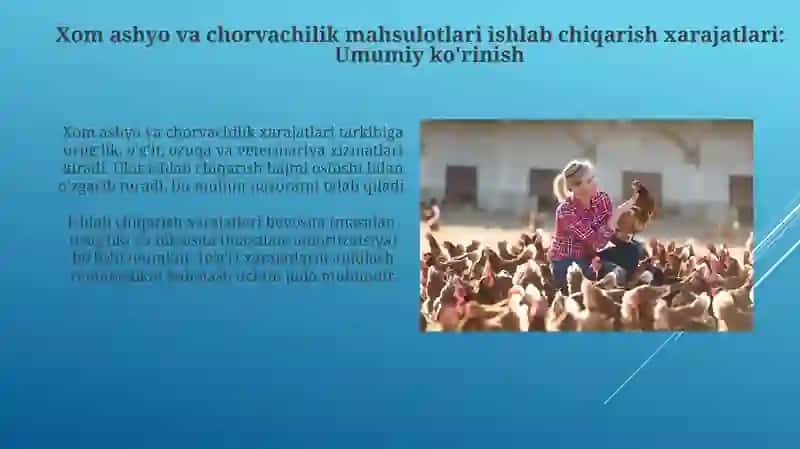 Dexqonchilik va chorvachilik ishlabchilik xarajatlari hisobi 4