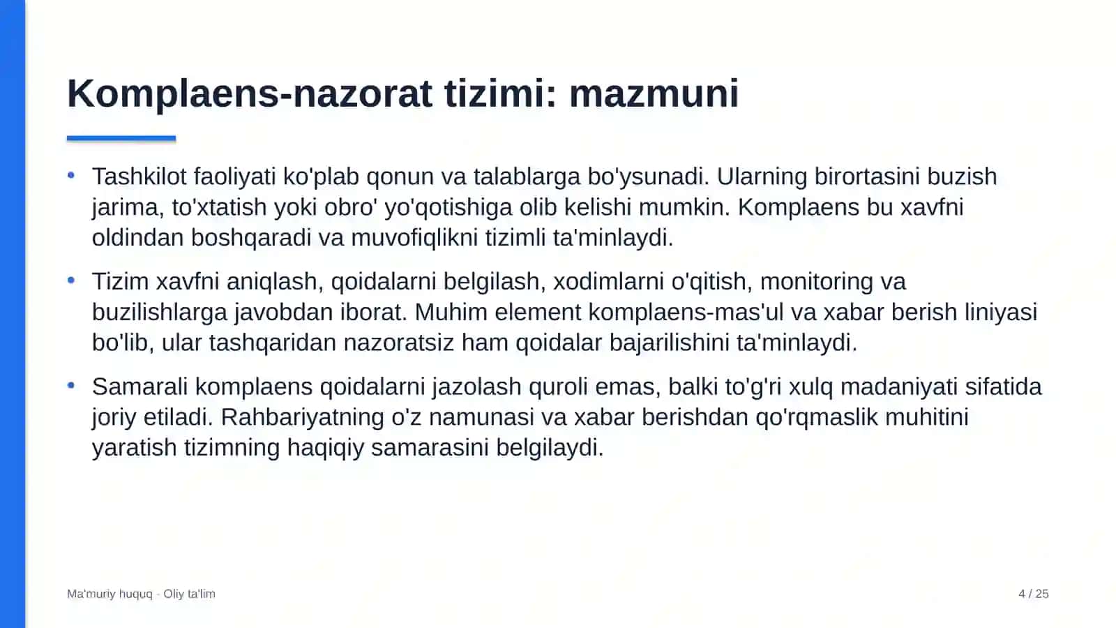 Tom yopish ishlarida komplaens-nazorat tizimi 4