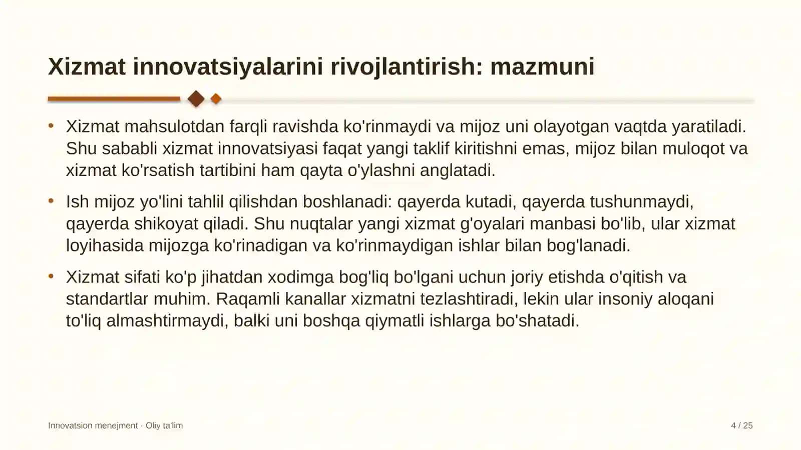 Dasturiy ta'minotni testlash sohasida xizmat innovatsiyalarini rivojlantirish 4