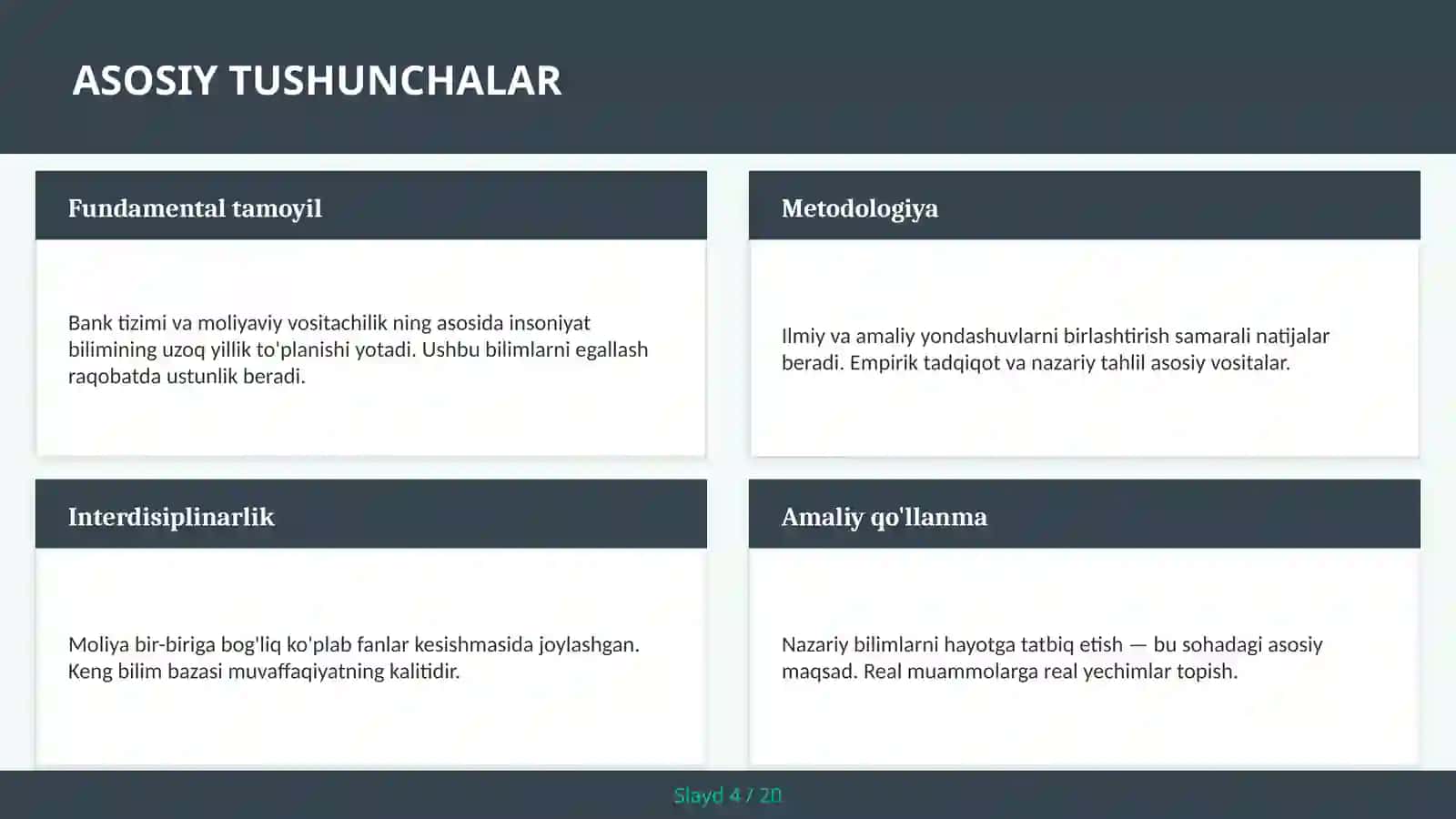 Bank tizimi va moliyaviy vositachilik 4