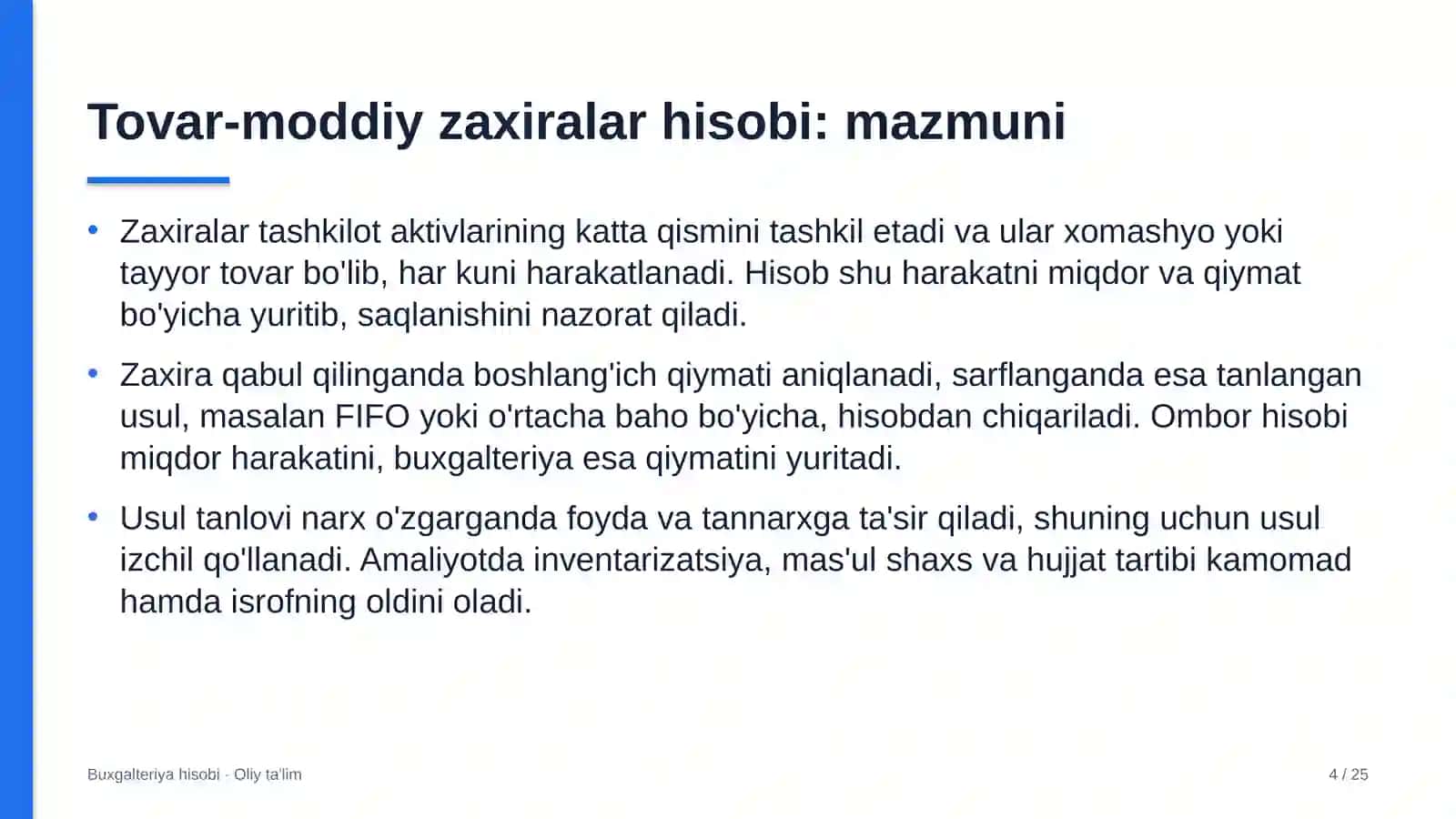 Animatsiya studiyalarida tovar-moddiy zaxiralar hisobi 4