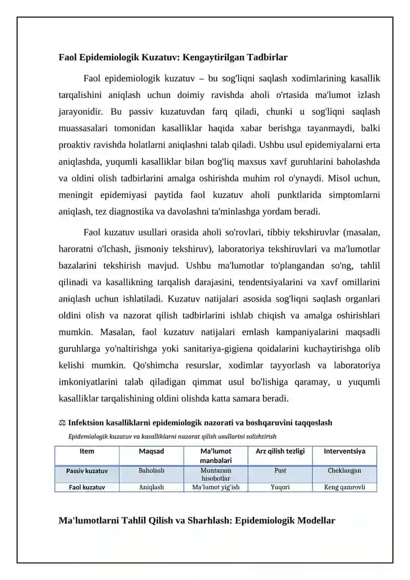 Epidemiologik kuzatuv: usullar, ma'lumotlar va tahlil 4
