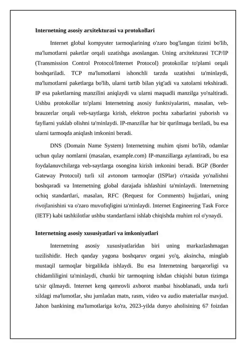 Internet va uning xususiyatlari 4