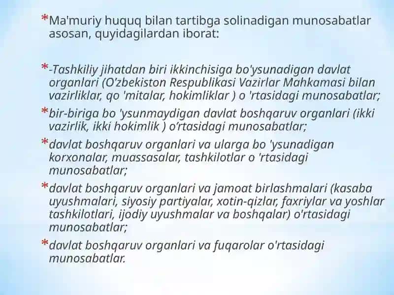 Ma'muriy huquqning manbalar va ularning turlari 4