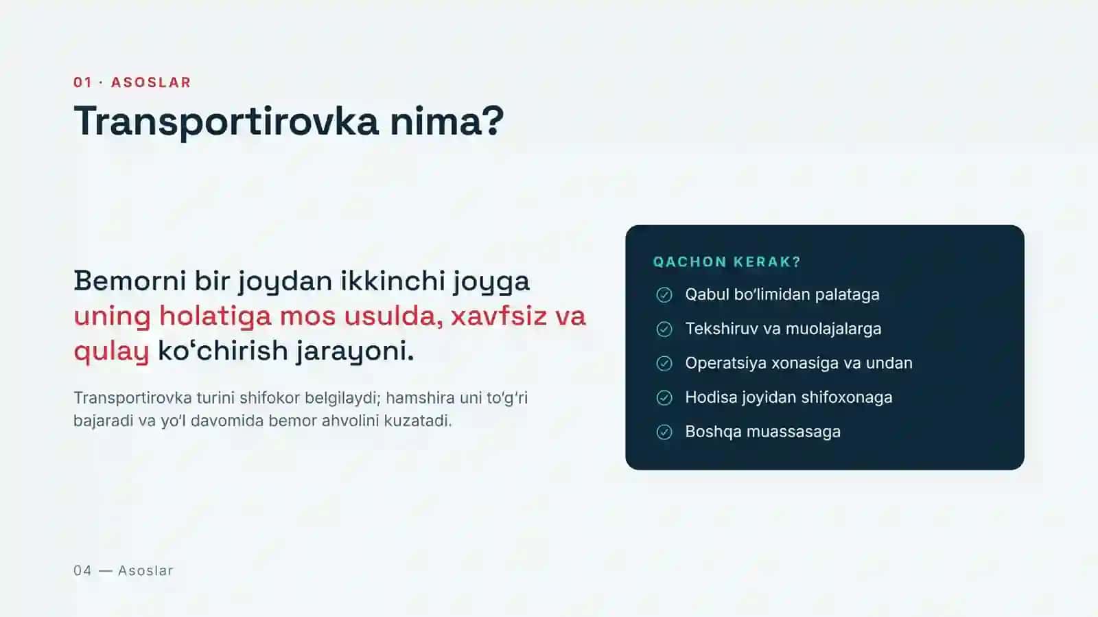 Bemorlarni transportirovka qilish 4