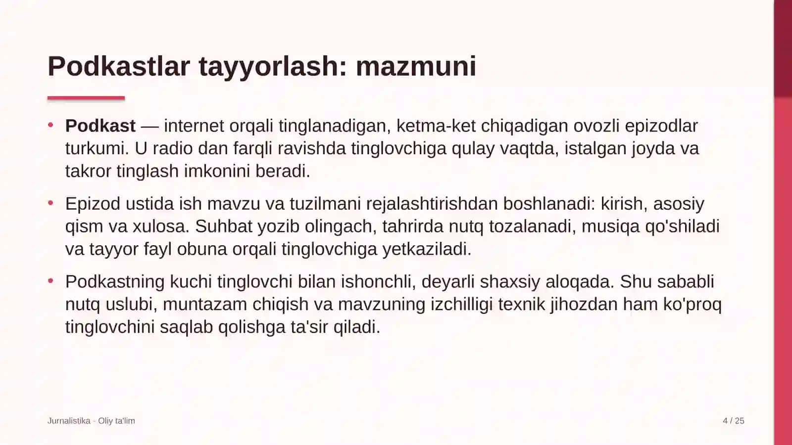 Yog'-moy sanoatida podkastlar tayyorlash 4
