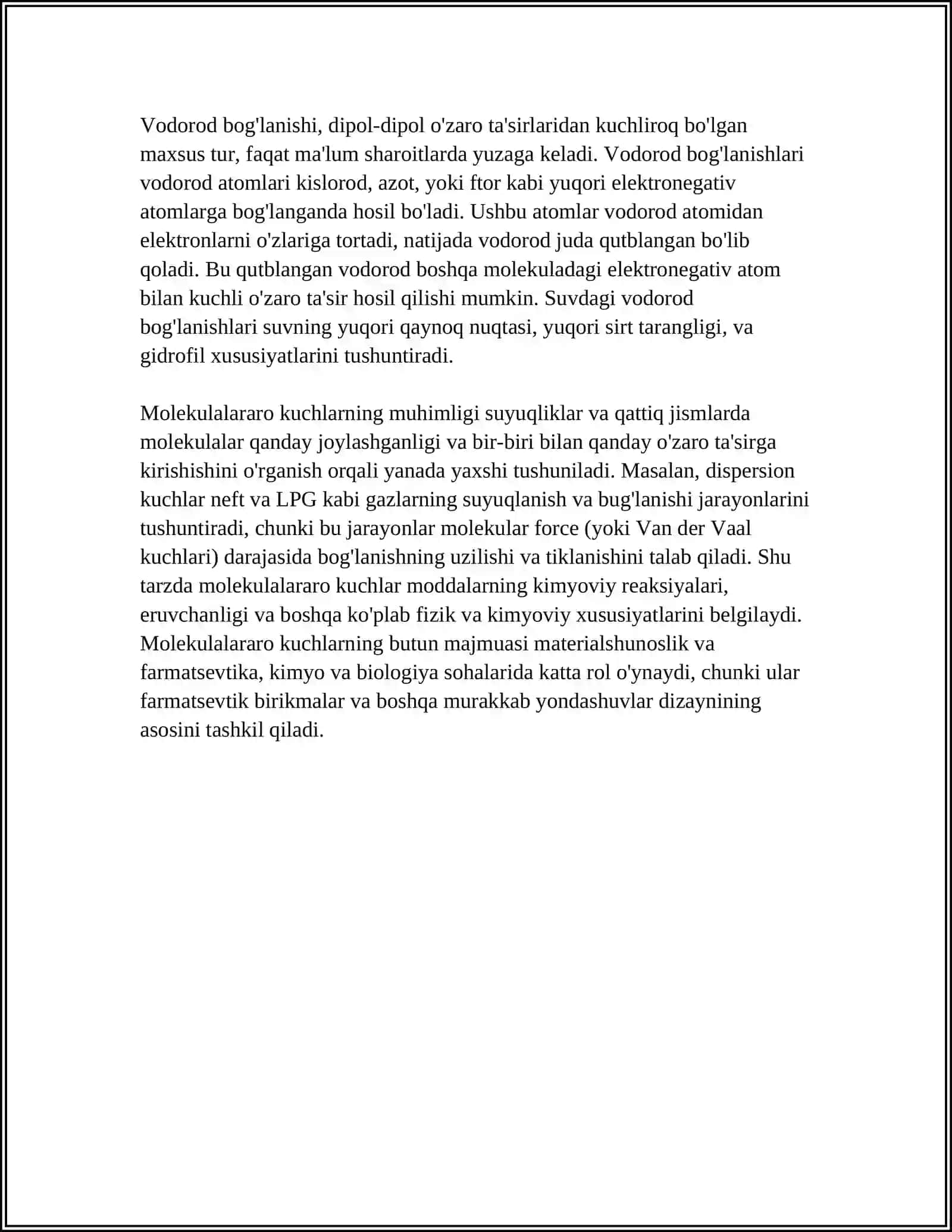 MOLEKULALARNING ERKIN YUGURISH YO‘LI. DIFFUZIYA 4