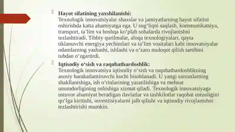 Texnologik Innovatsiyalar 4